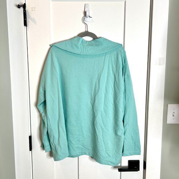 J. Jill Fit Aqua Blue Quarter Zip Pullover Sweater Athleisure Plus Size 2X - Picture 5 of 5